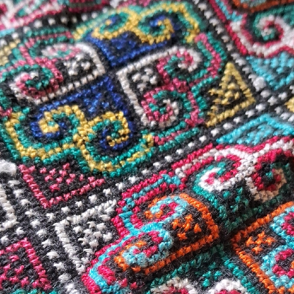 Hand Crafted Multicolor Fiber Art Mini Quilt
